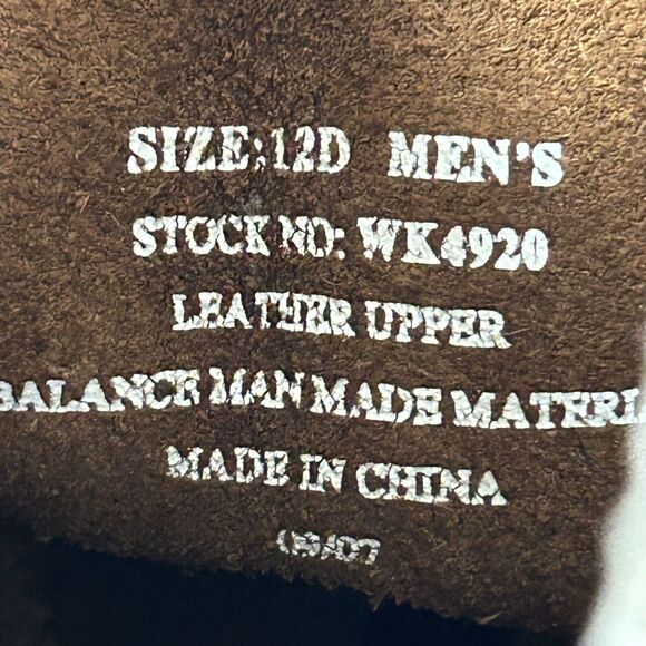 Justin Boots Men’s 12 D Brown Leather WK4920 Trapper Cowhide Work Boot main image 9